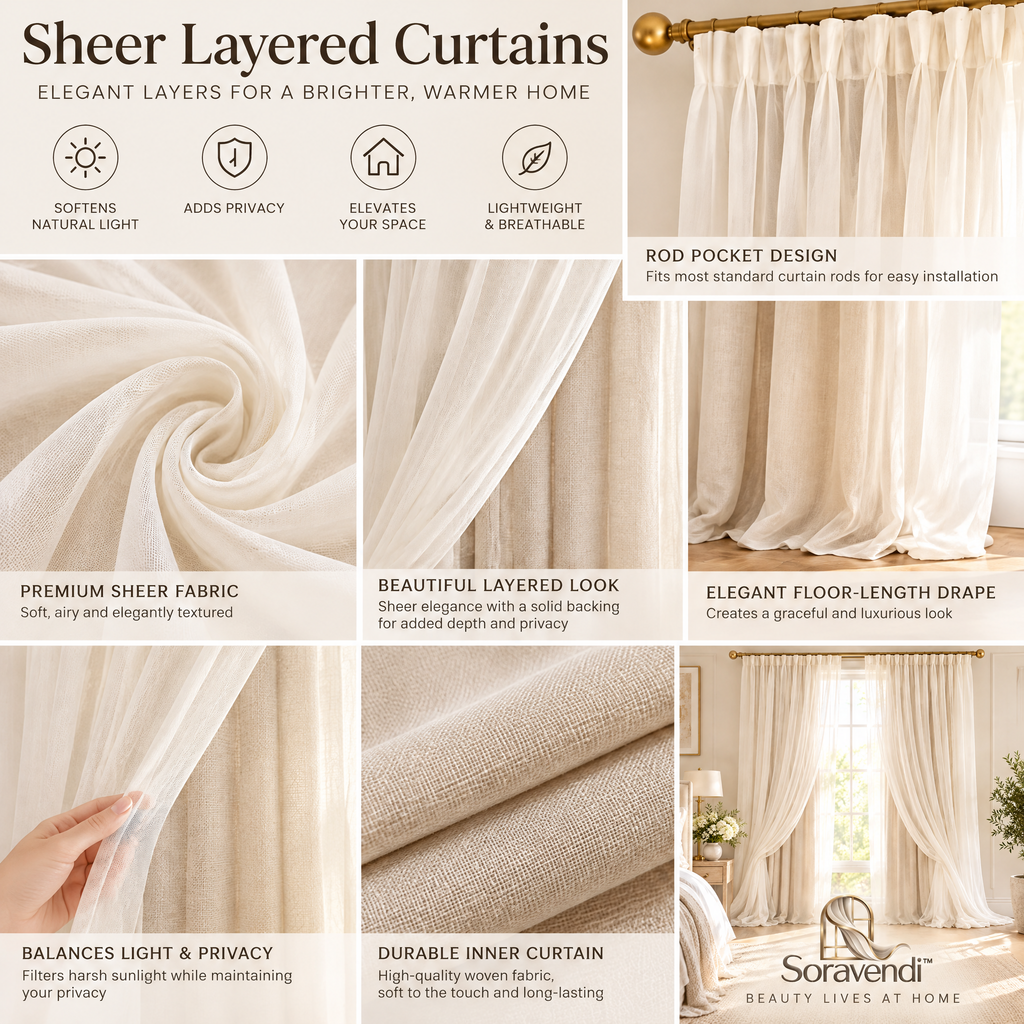 Sheer Layered Curtains - Product details