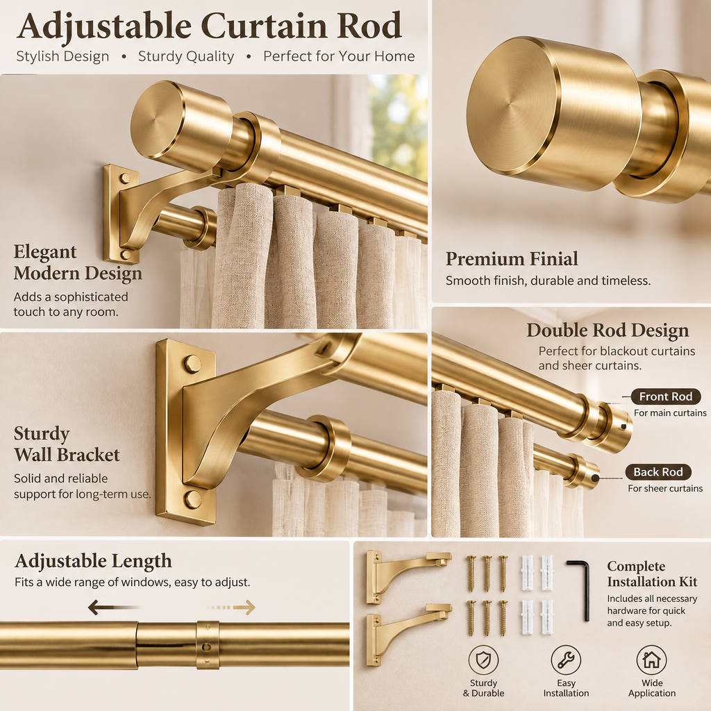 Double Curtain Rod Set - Product details