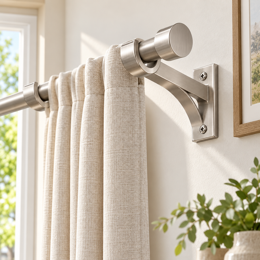 Wall-Mount Curtain Brackets - In-room use