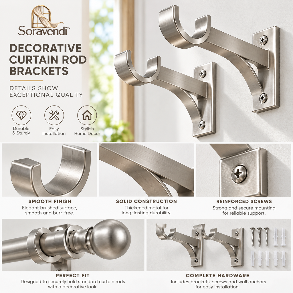 Wall-Mount Curtain Brackets - Product details
