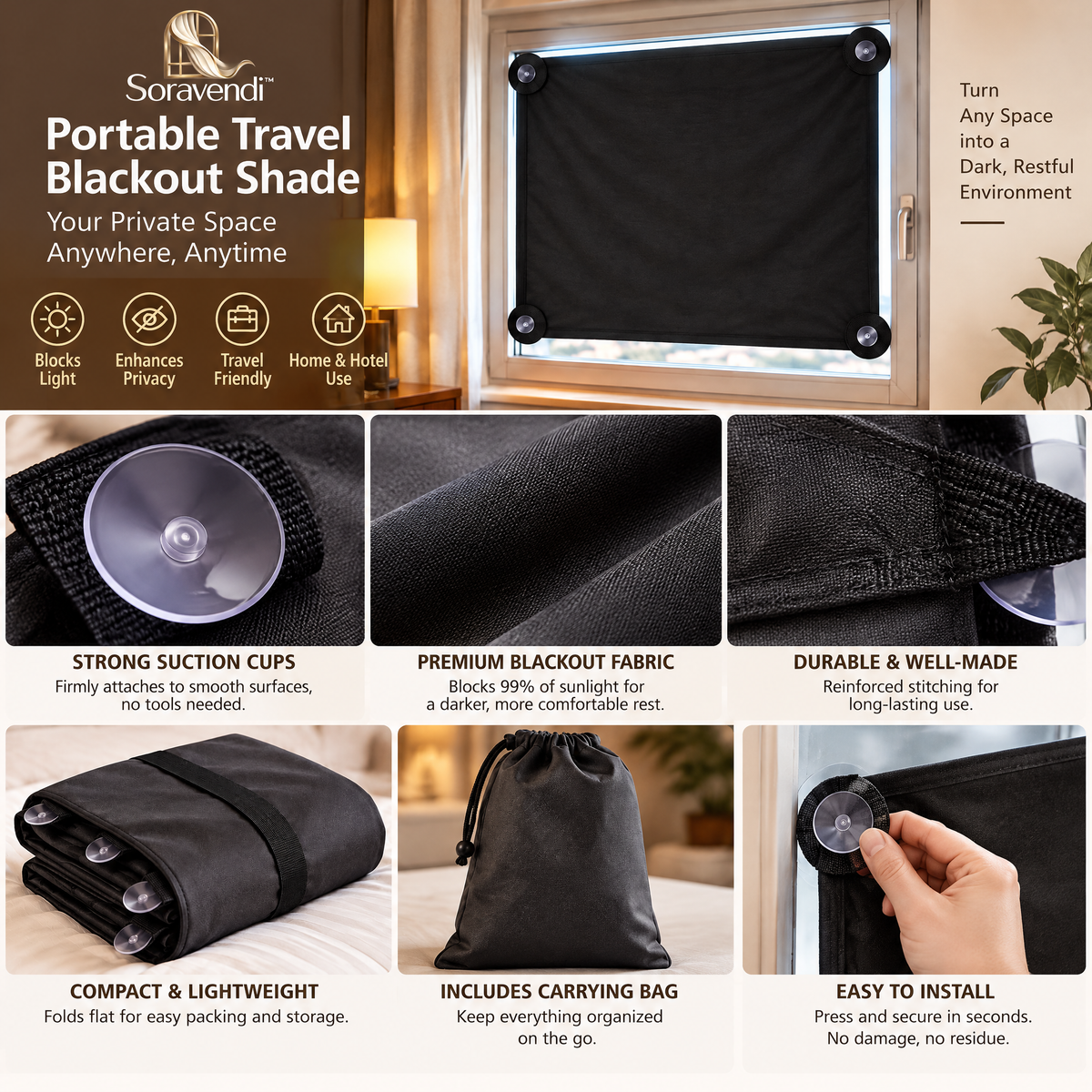 Portable Travel Blackout Shade - Product details